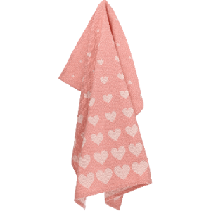 Theedoek - Hearts - Pink